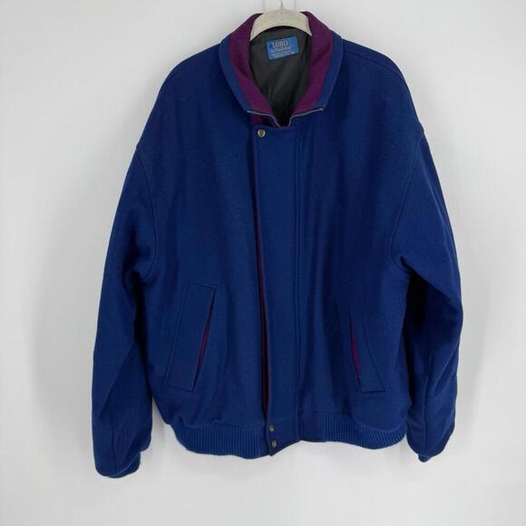 vintage lobo pendleton coat jacket wool blue mens XL blue 90s 80s outdoor fall - Picture 1 of 5
